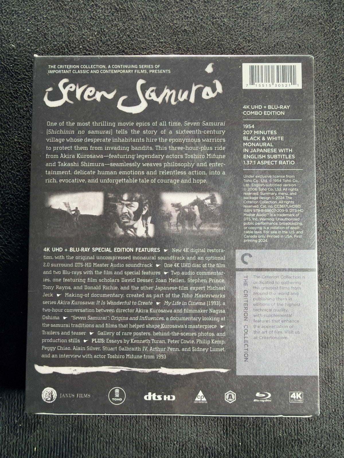 Seven Samurai (4K Ultra HD, Criterion Collection, 50's Classic, NEW/Sealed)