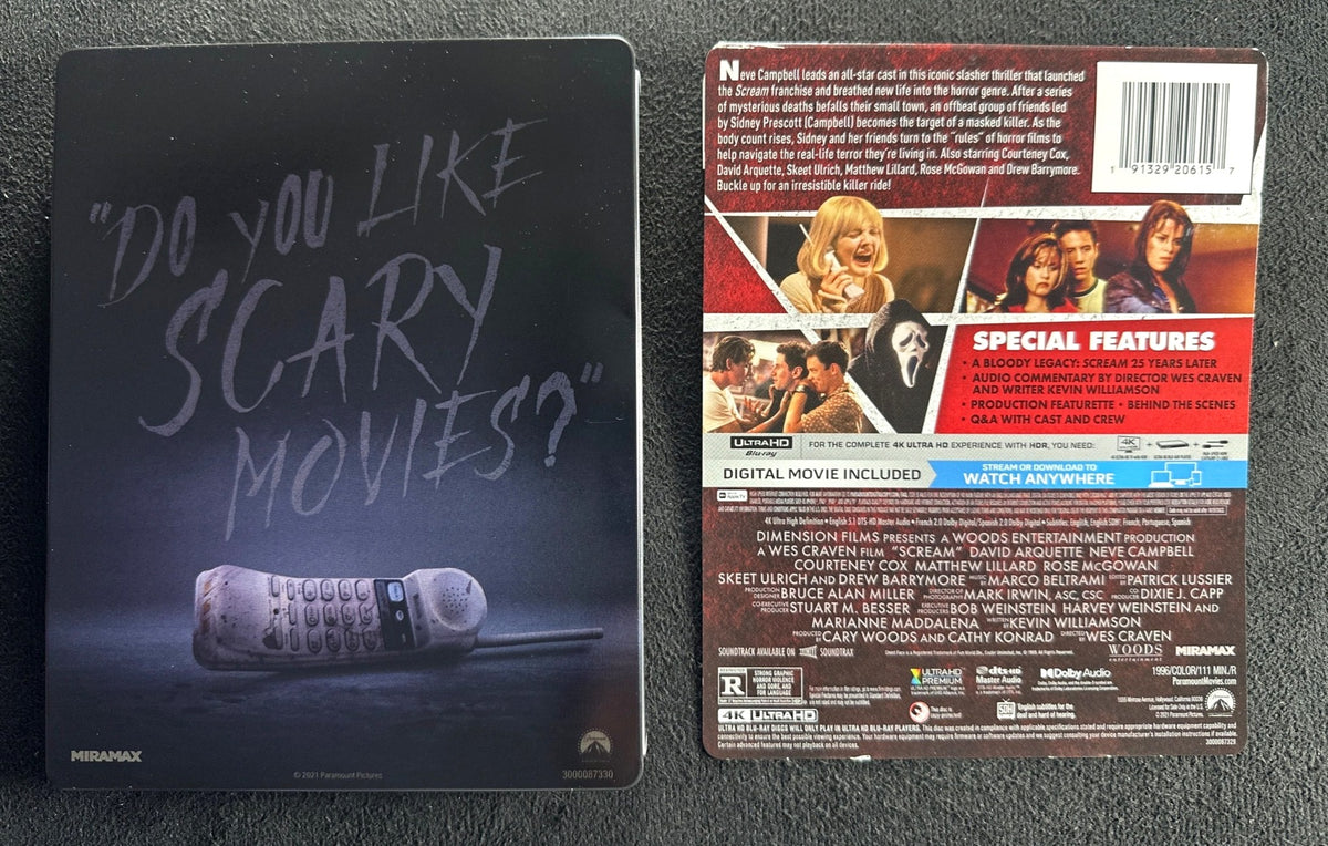 Scream (25th Anniversary Steelbook) (4K Ultra HD, Slipcover, No Digital)