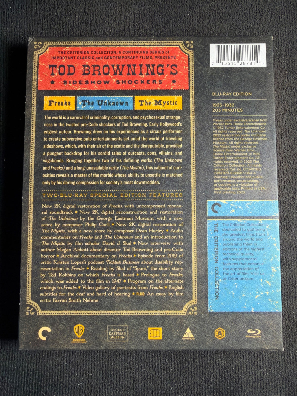 Tod Browning's Sideshow Shockers (Freaks / The Unknown / The Mystic) (Blu-ray)
