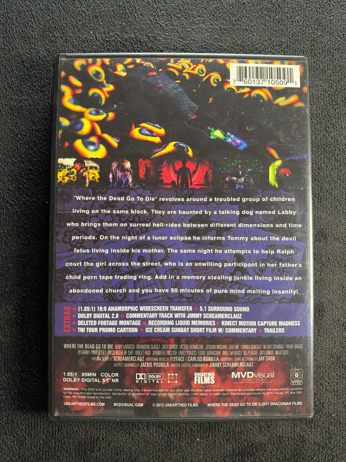Where the Dead Go to Die (DVD, Unearthed Films, 2012 Horror, Widescreen, Rare)