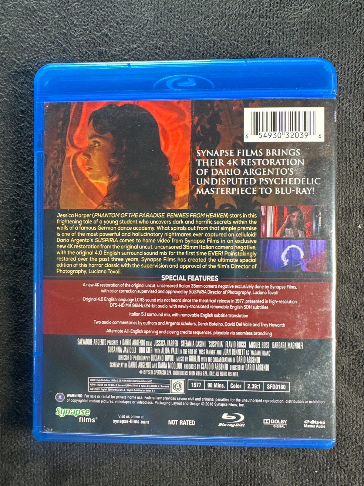 Suspiria (Blu-ray, Synapse Films, 70's Horror Classic, Dario Argento)