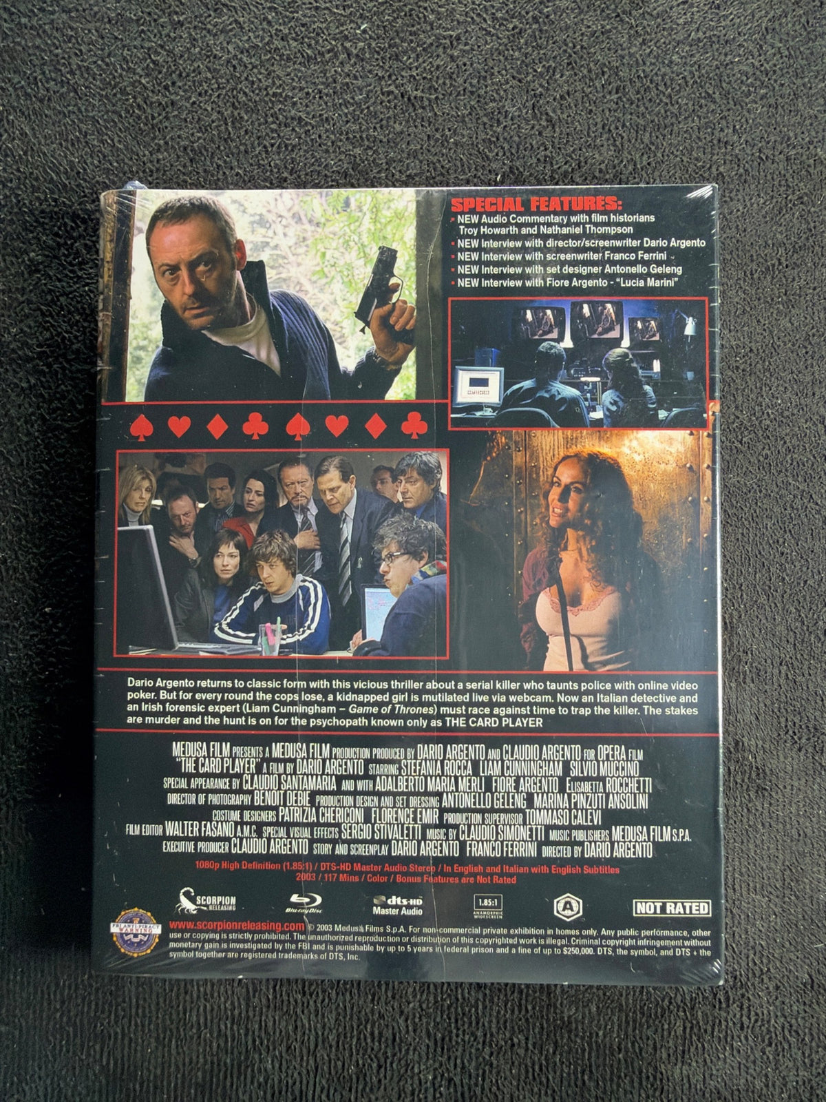 The Card Player (Blu-ray, Scorpion Releasing, Slipcover, NEW/Sealed)