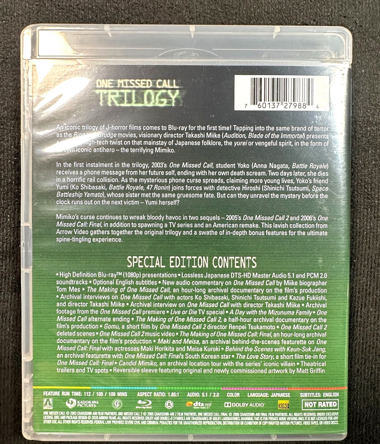 One Missed Call Trilogy (Blu-ray, Arrow Video, Classic Horror), US Release)