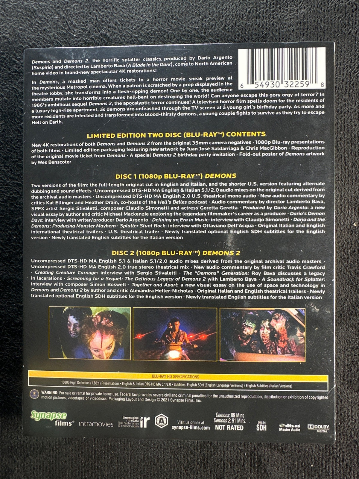 Demons I & II (Blu-ray, Synapse Films, Slipcover, Special Ed, NEW/Sealed)