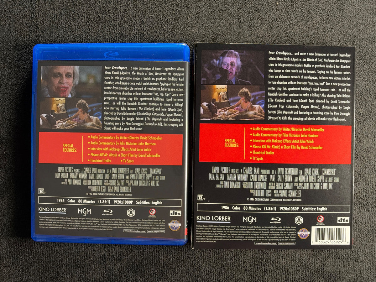 Crawlspace (Blu-ray, Kino Lorber, Slipcover, 80's Horror Classic)