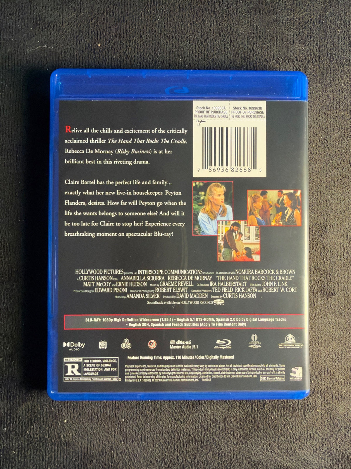 The Hand That Rocks the Cradle (Blu-ray, Mill Creek Ent, 90's Horror Classic)