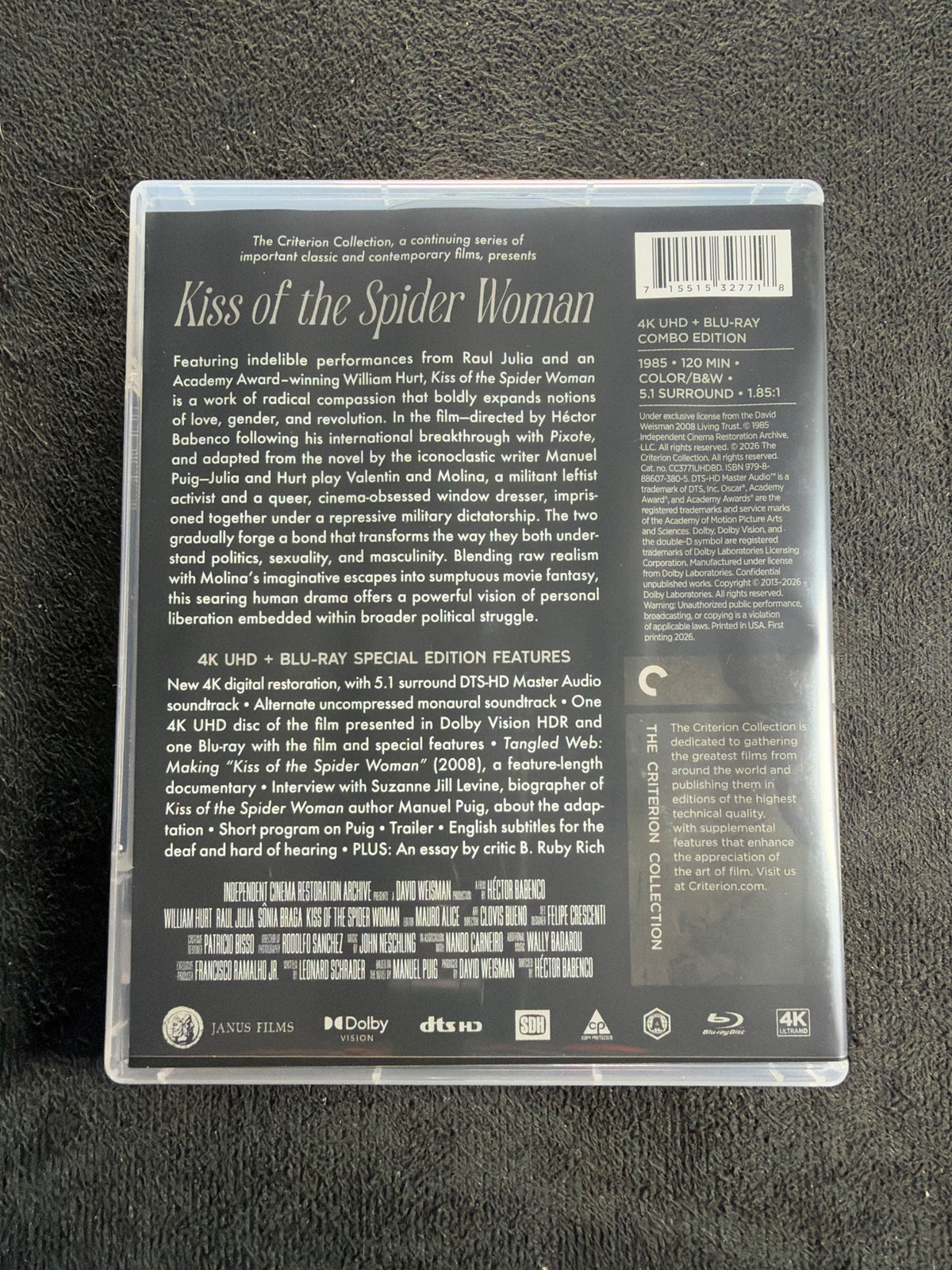 Kiss of the Spider Woman (4K Ultra HD, Criterion Collection, Special Edition)