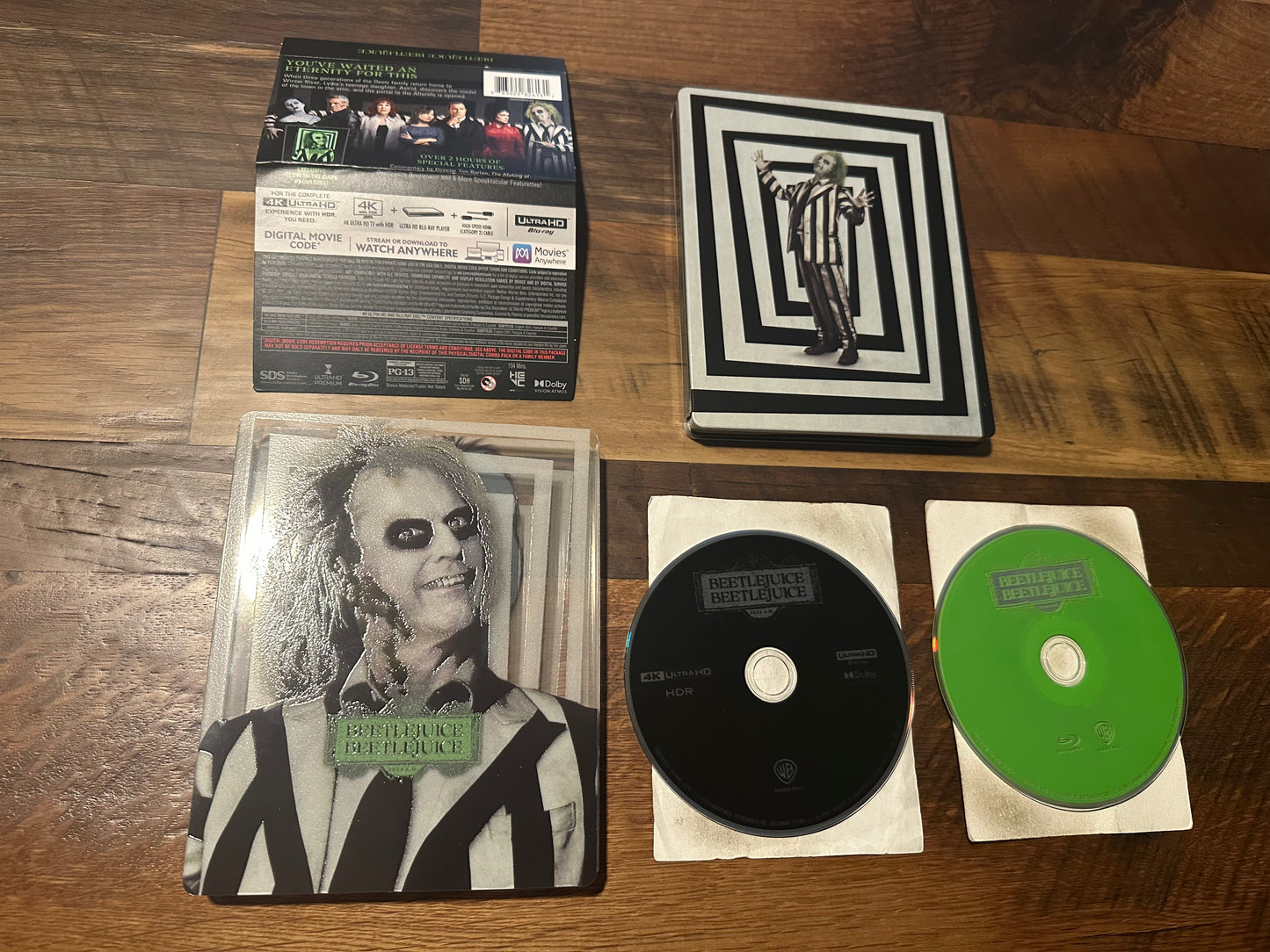 Beetlejuice Beetlejuice 4K Ultra HD/Blu rays-Steelbook-Slipcover-No Digital