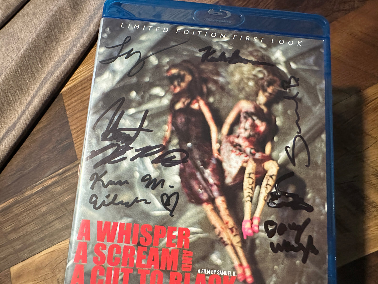 A Whisper, A Scream & A Cut To Black (Blu ray, Movingfast Pictures, Signed By Many)