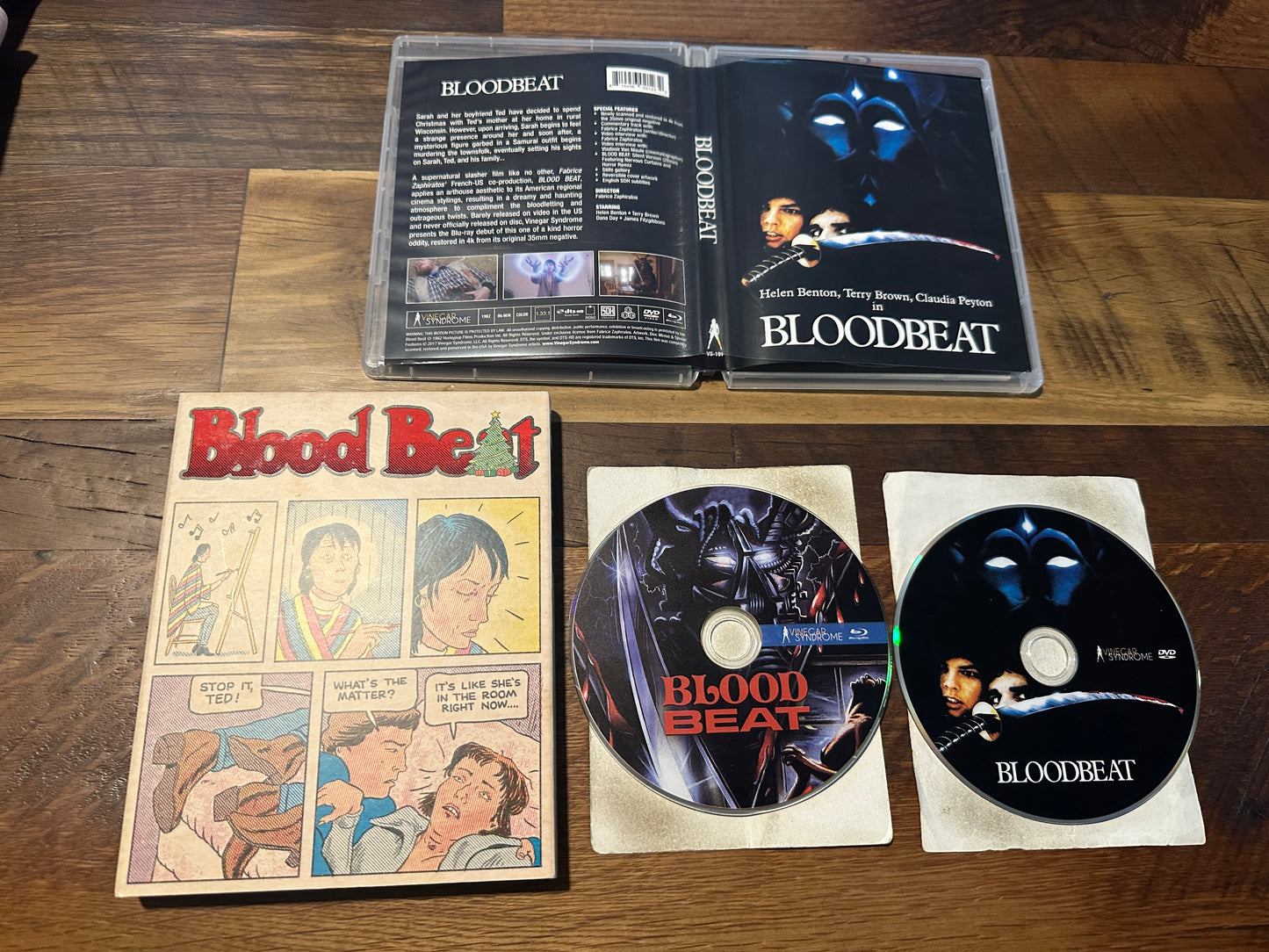 Blood Beat Blu ray/DVD-Vinegar Syndrome-Comic Slipcover-80’s Horror-2 Disc