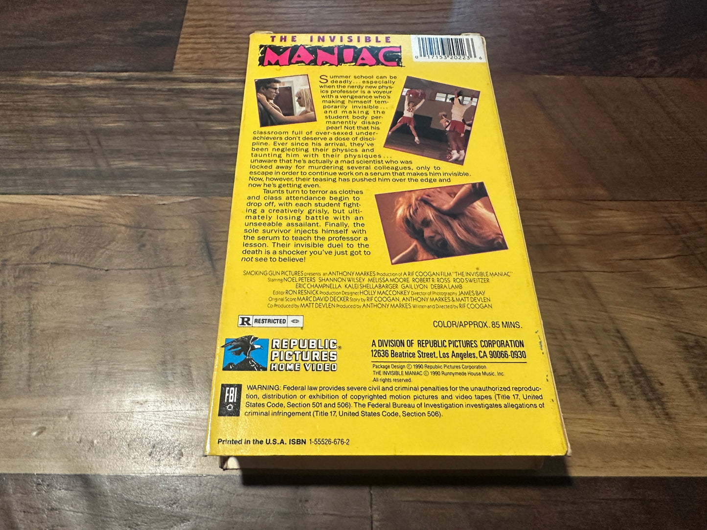 The Invisible Maniac VHS-Republic Pictures Home Video-Slipcase