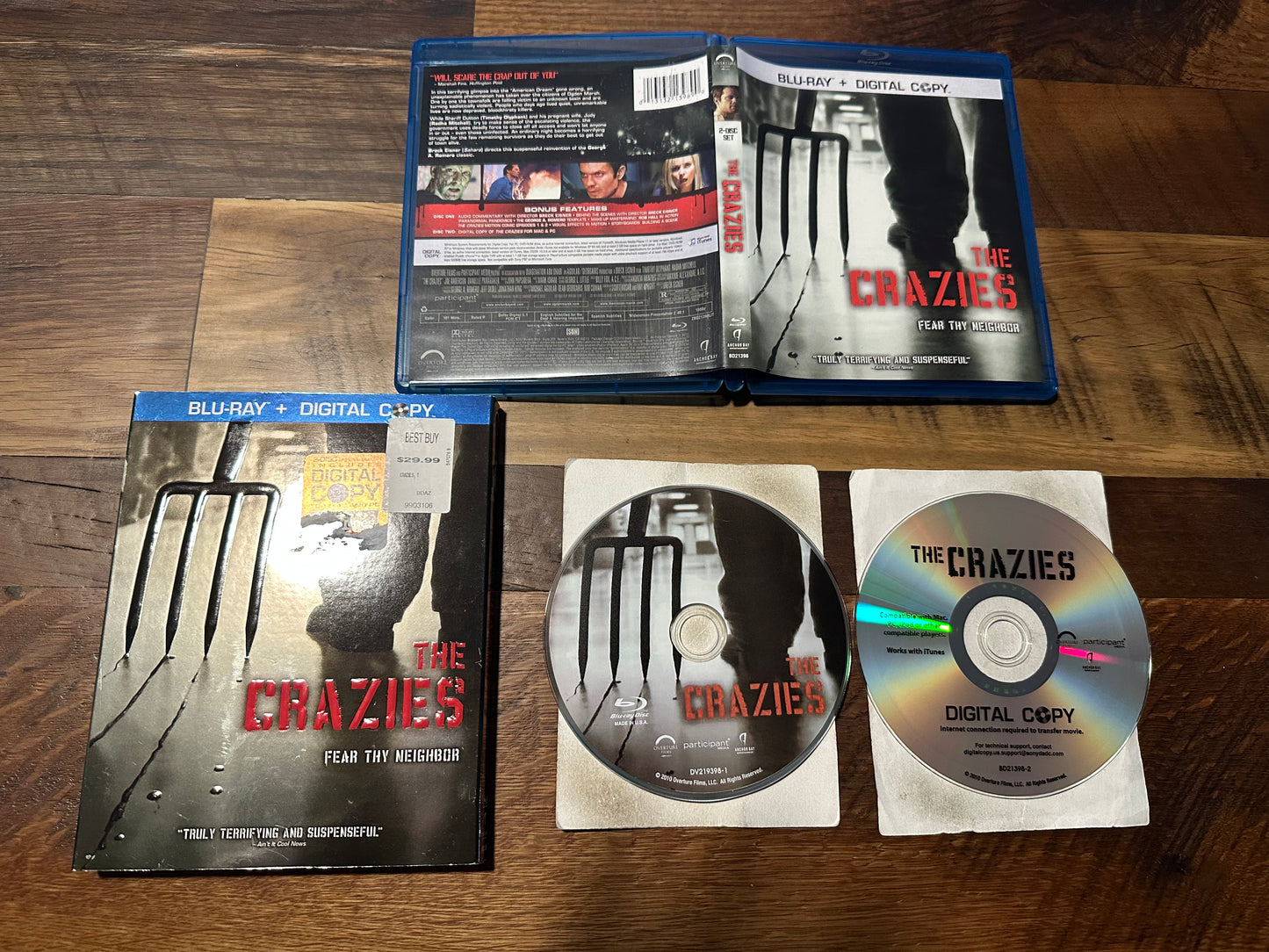 The Crazies 2010 Blu ray-Anchor Bay-Slipcover-Widescreen-No Digital