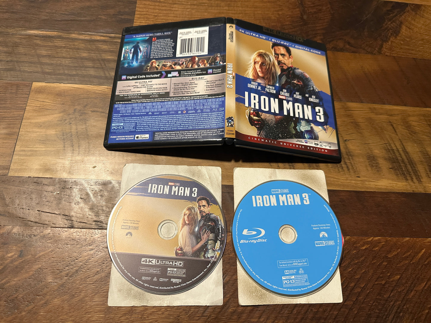 Iron Man 3 (4K Ultra HD/Blu ray, Paramount, 2 Disc, Marvel, No Digital)