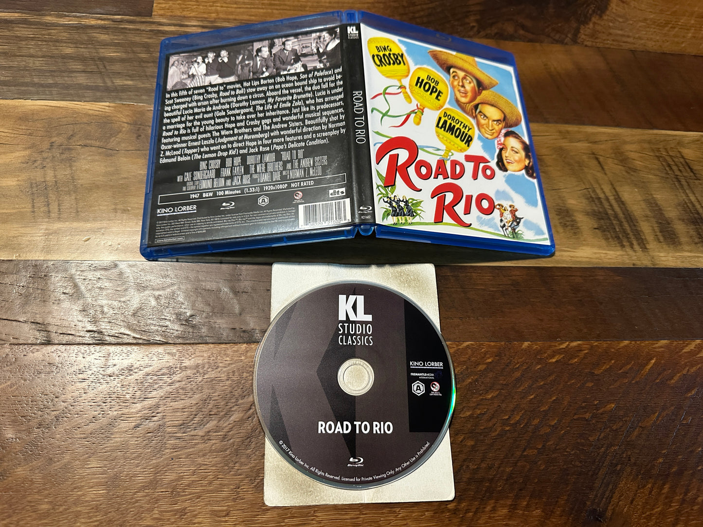 Road To Rio (Blu ray, Kino Lorber, Bing Crosby & Bob Hope 40’s Classic)
