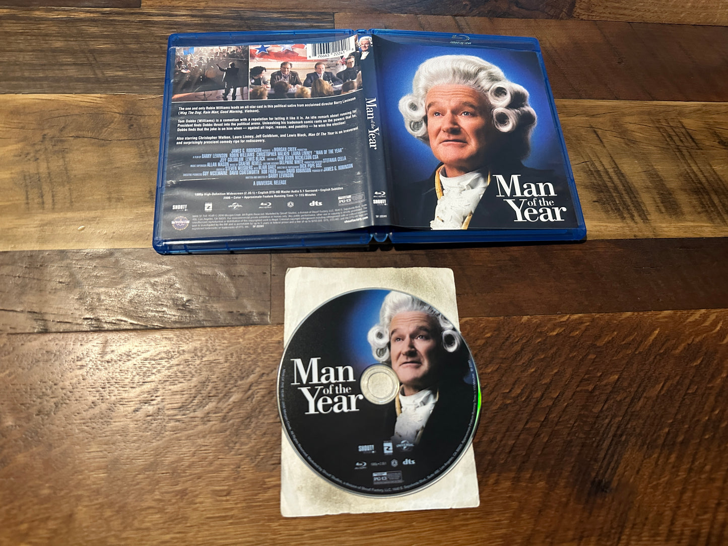 Man of the Year (Blu ray, Shout Studios, 2006 Robin Williams, Widescreen)