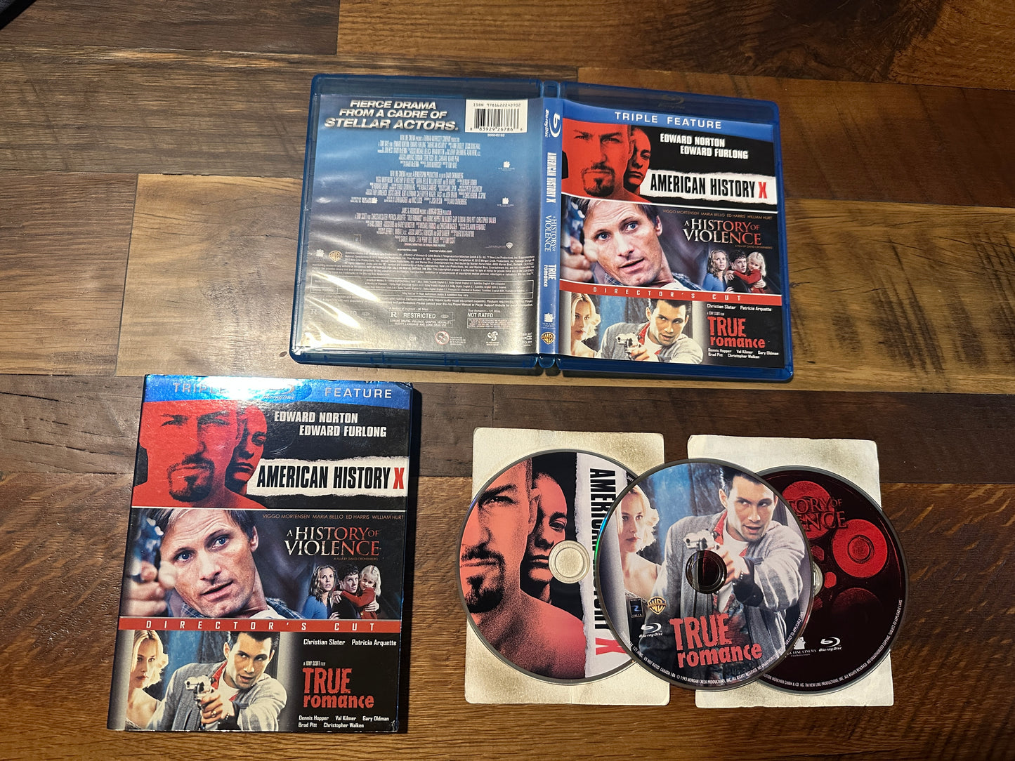American History X, History of Violence, True Romance (Blu ray, Slipcover)