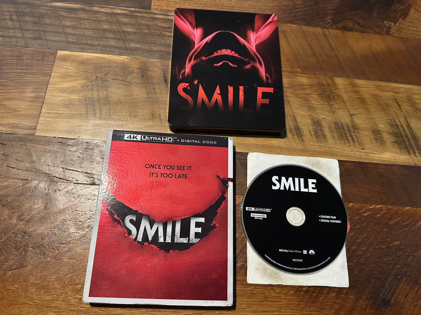Smile (4K Ultra HD, Slipcover-Steelbook, 2022 Horror, No Digital)