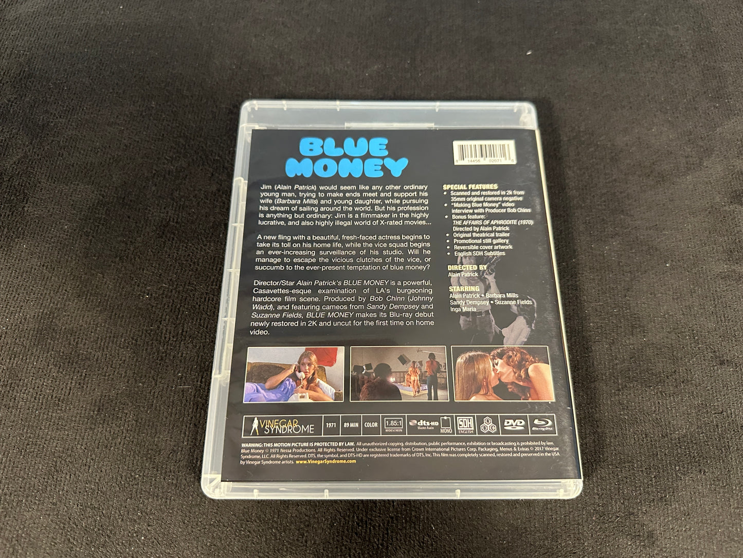 Blue Money (Blu ray/DVD, Vinegar Syndrome, 70’s Sleazy Classic, 2 Disc)