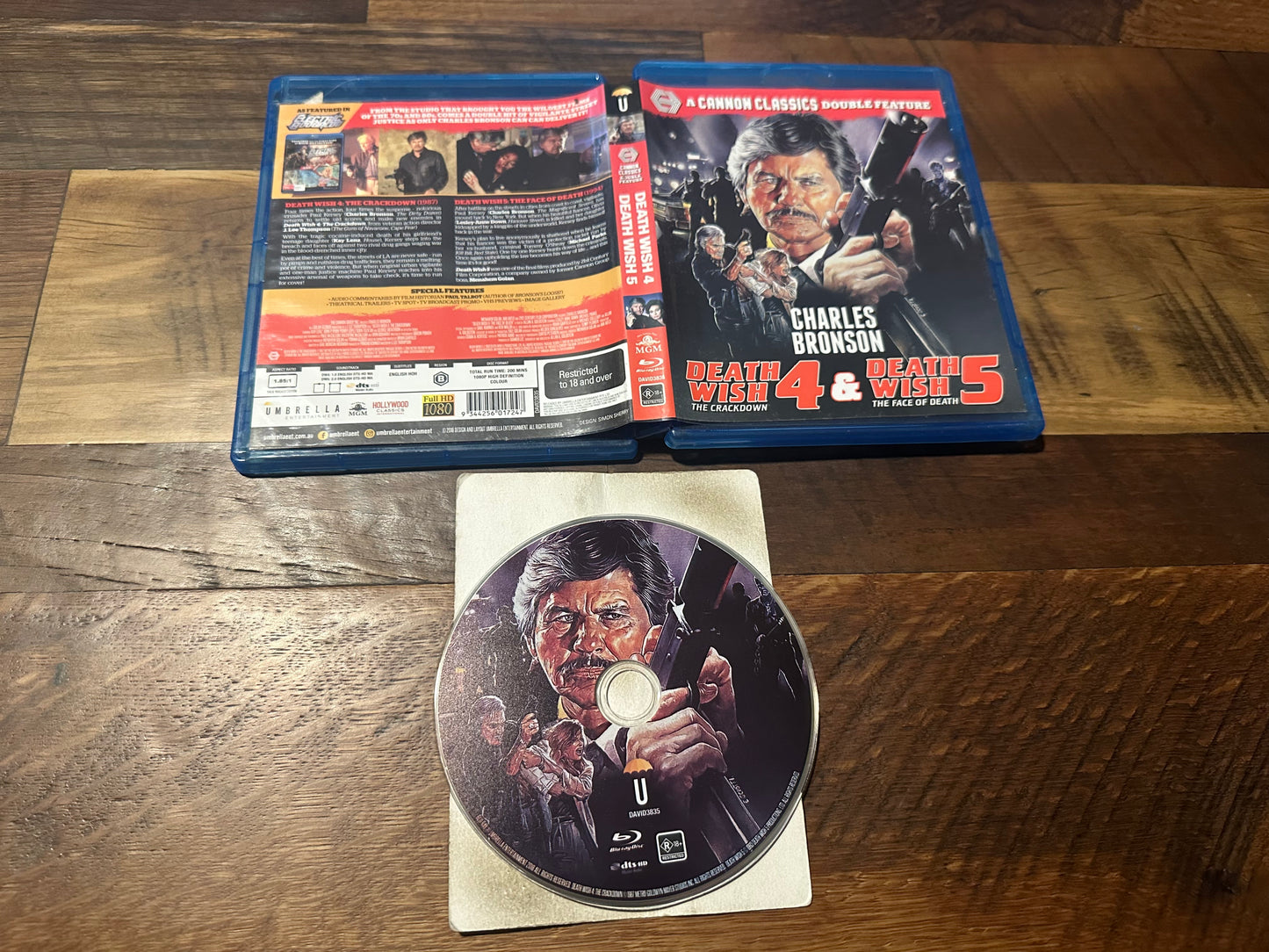 Death Wish 4 & 5 Blu ray-Umbrella Ent-Region B-Cannon Double Feature-
