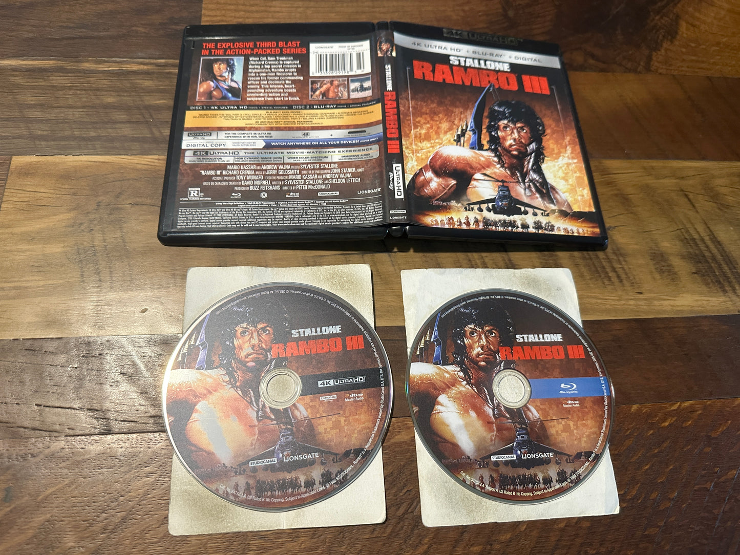 Rambo III (4K Ultra HD/Blu ray, Lionsgate, Stallone Classic, No Digital)