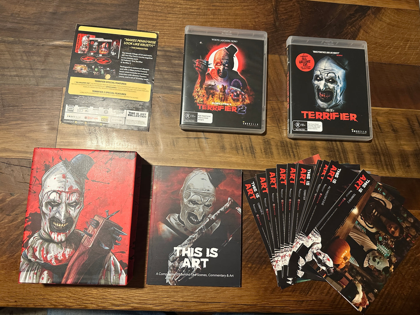 Terrifier 1 & 2: This Is Art Collection (Blu ray, Umbrella Ent, Region B, 1500 Made)