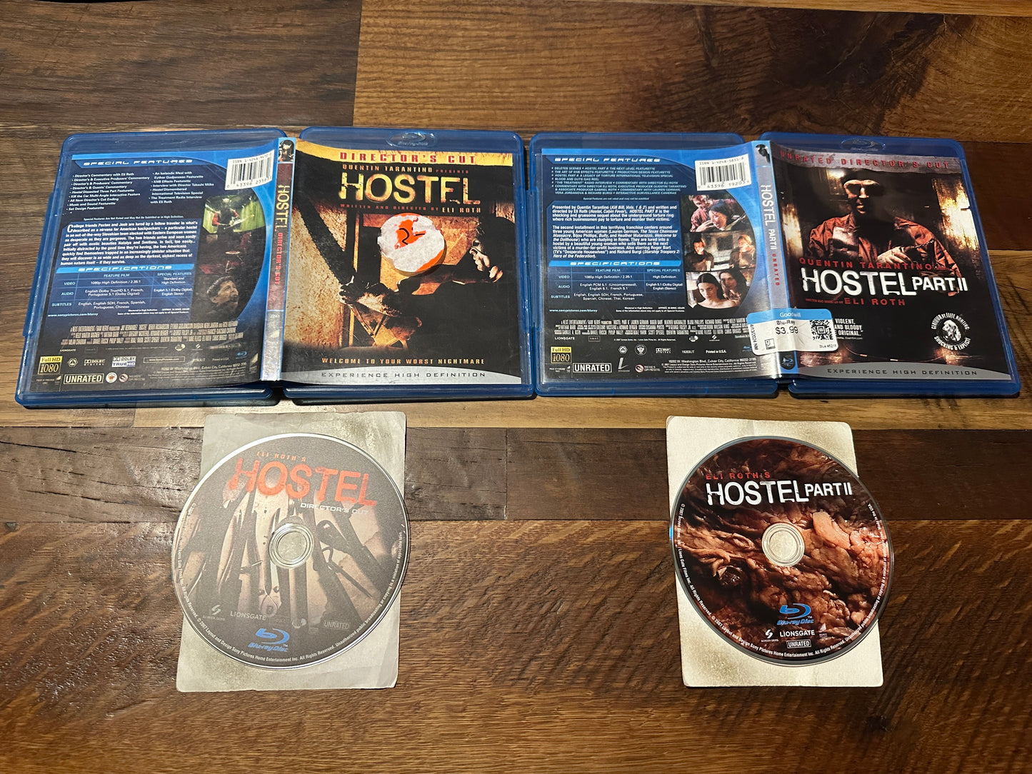 Hostel Part 1-2 (Blu ray, Director’s Cut, Sony Pictures, Eli Roth Horror)