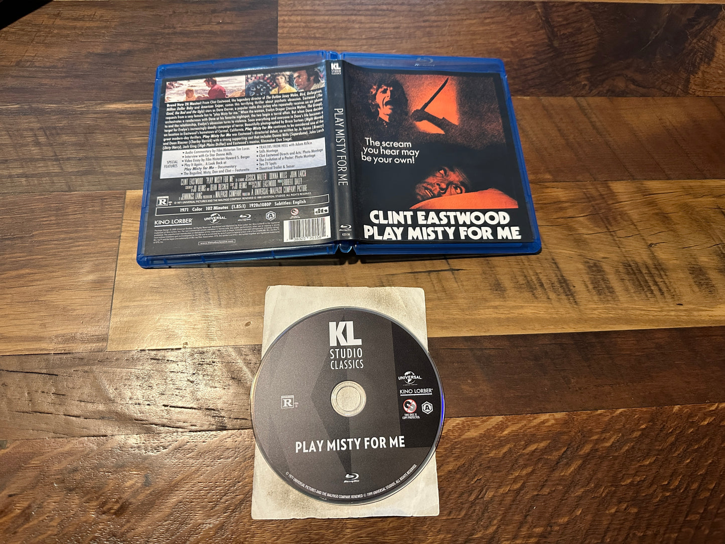 Play Misty For Me (Blu ray, Kino Lorber, 70’s Clint Eastwood Classic)