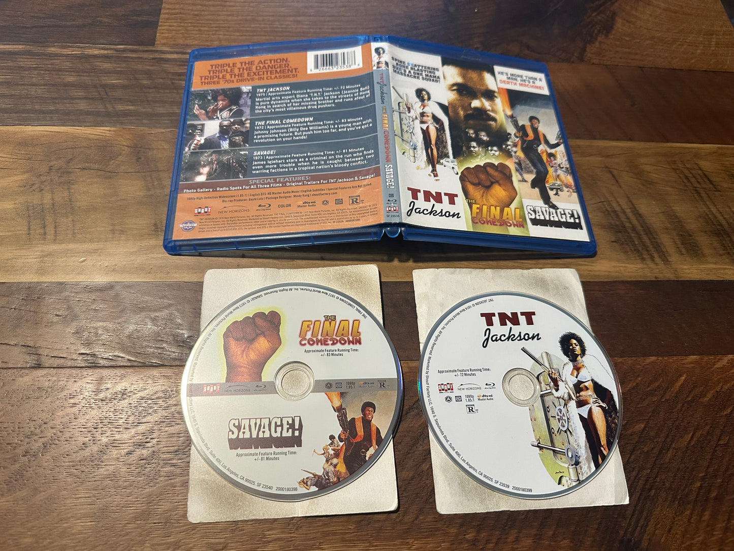 TNT Jackson, Final Comedown, Savage! Blu ray-Shout Factory-3 Movies
