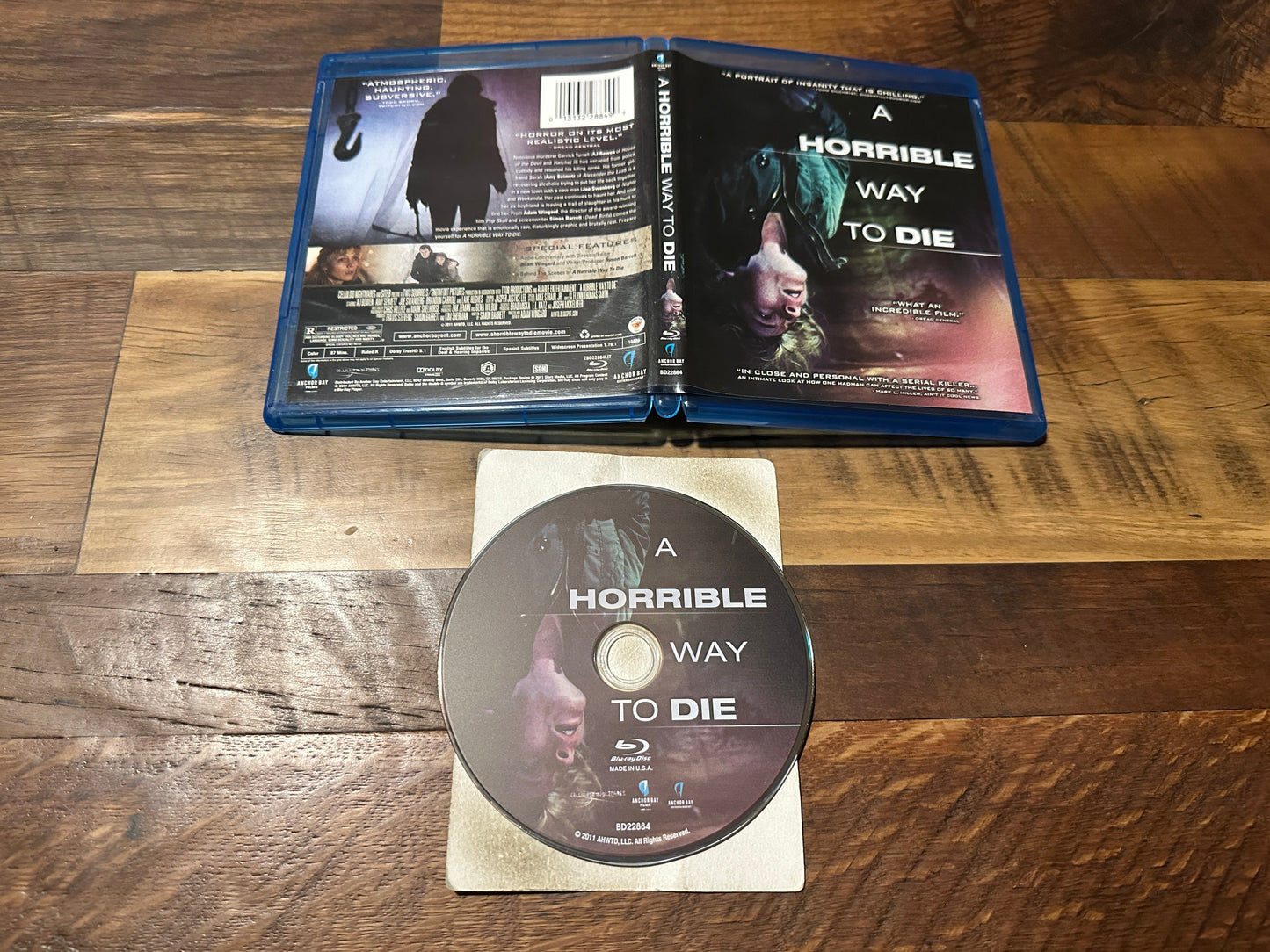 A Horrible Way To Die (Blu ray, Achor Bay, 2011 Horror, Widescreen)