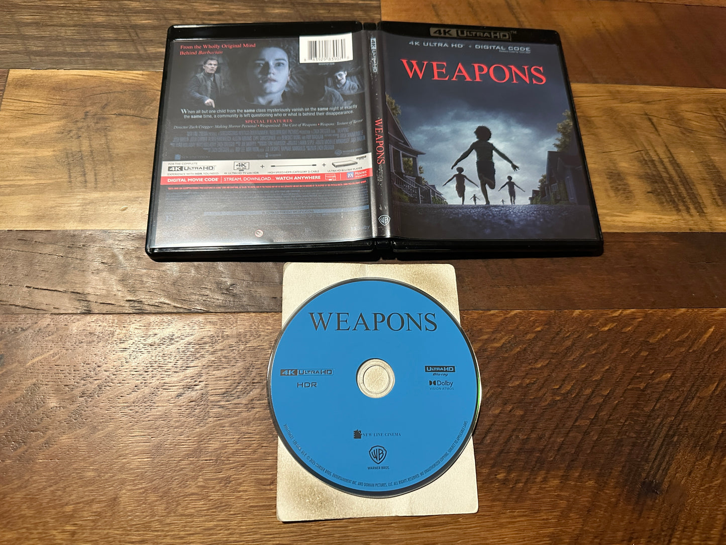Weapons (4K Ultra HD, Warner Bros, 2025 Horror, Widescreen, No Digital)
