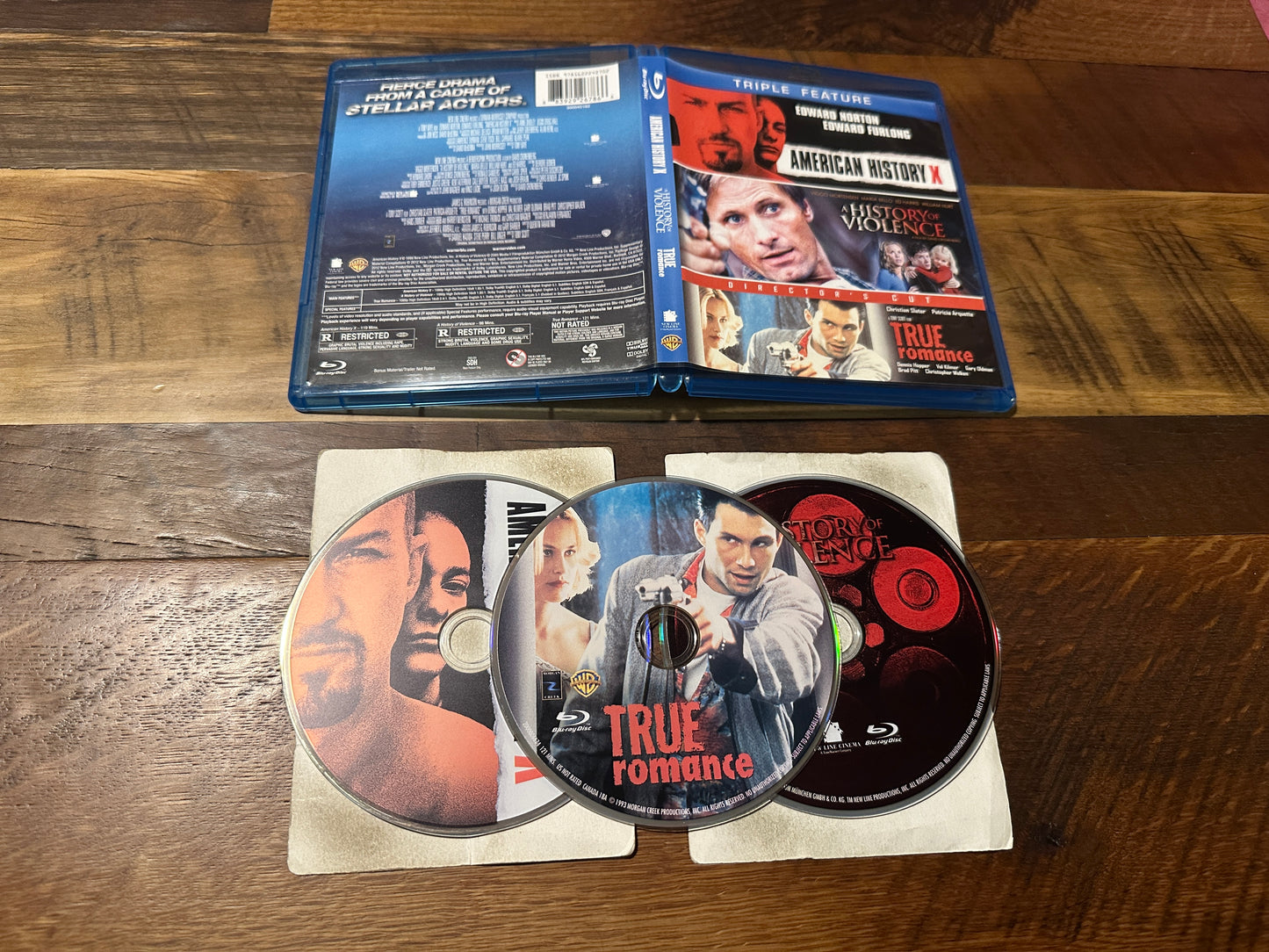 American History X & History Of Violence & True Romance 3 Blu ray, 3 Movies)