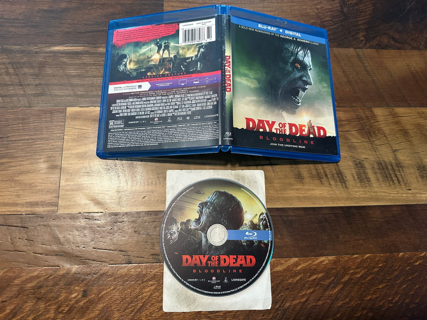 Day of the Dead Bloodline (Blu ray, Lionsgate, 2017 Horror, Widescreen, No Digital)