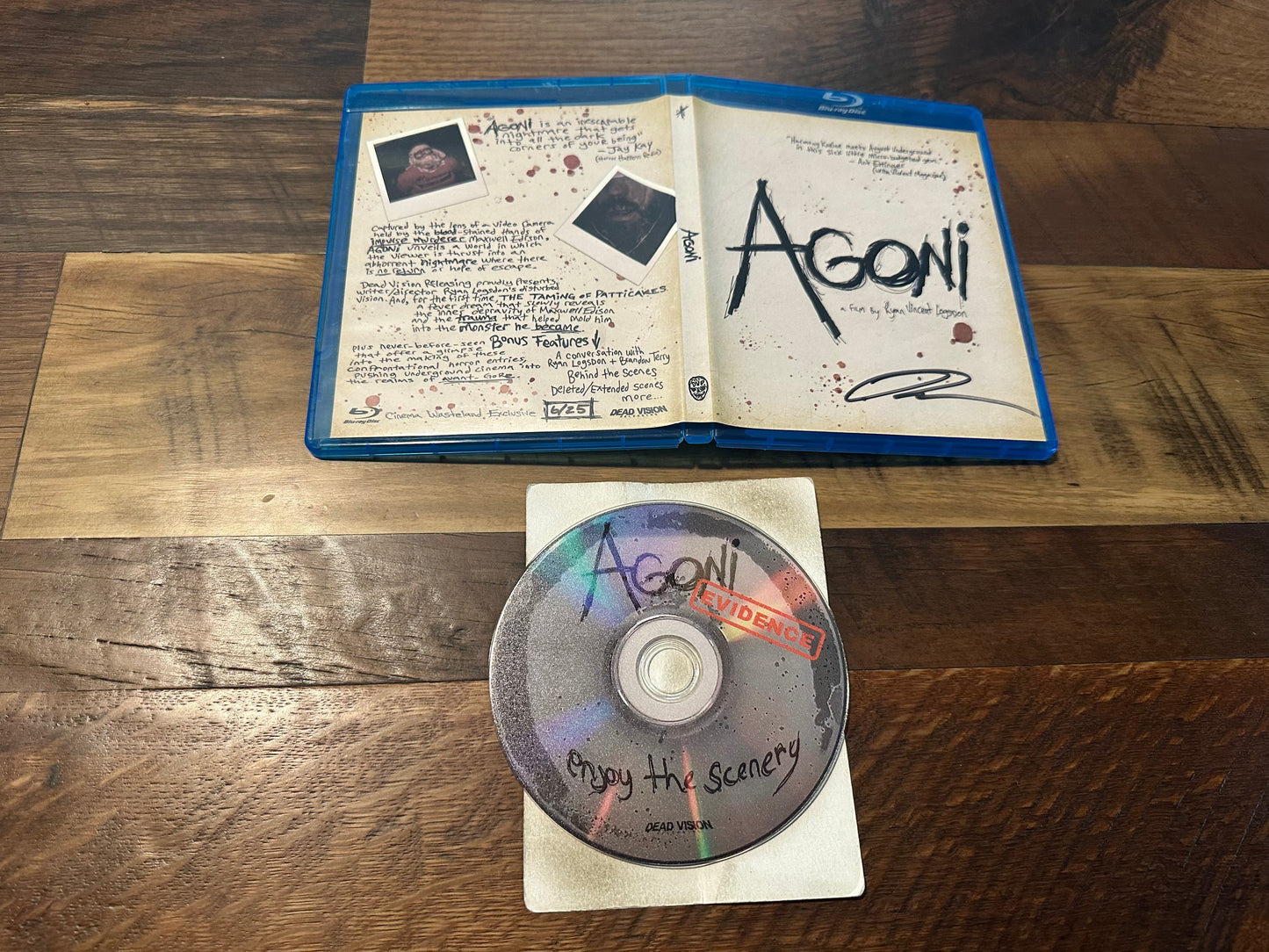 Agoni Blu ray*Dead Vision*Convention Exclusive*Only 25 Made*Signed*
