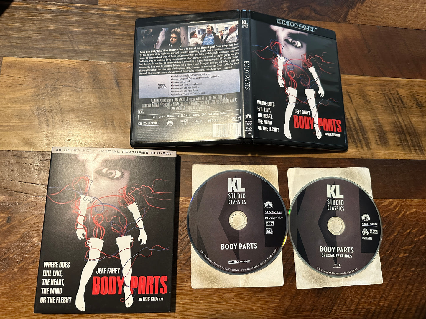 Body Parts (4K Ultra HD, Kino Lorber, Slipcover, 90’s Classic Horror)