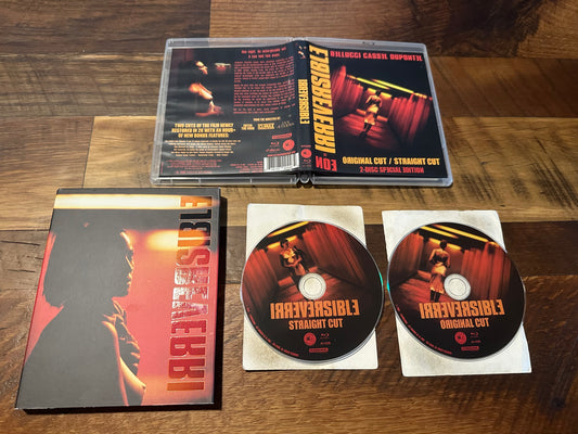 Irreversible Blu ray-Vinegar Syndrome Partner Label-OOP Slipcover-