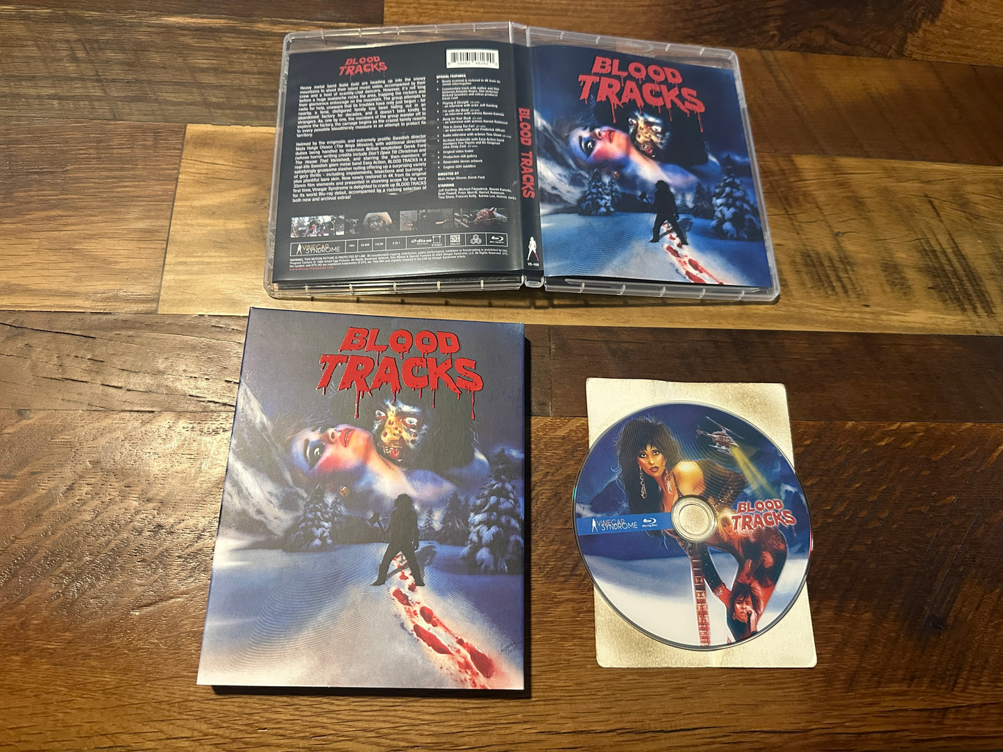Blood Tracks (Blu ray, Vinegar Syndrome, Slipcover, 80’s Horror Classic)