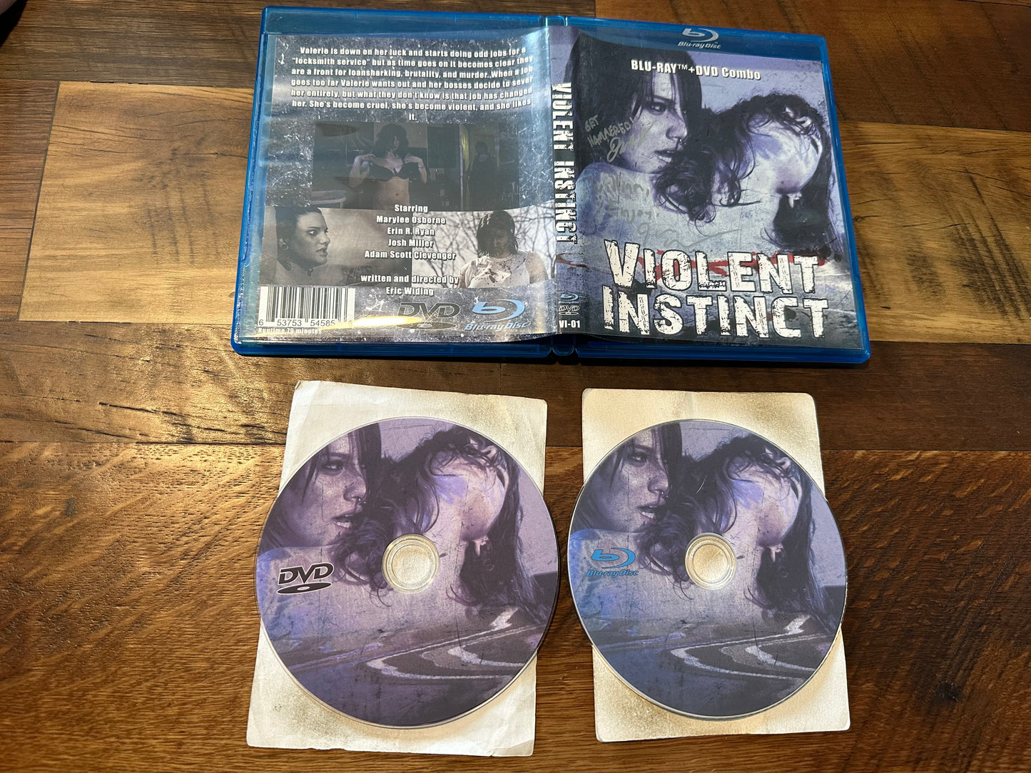 Violent Instinct Blu ray/DVD-Signed X2-Obscure Horror-Rare-