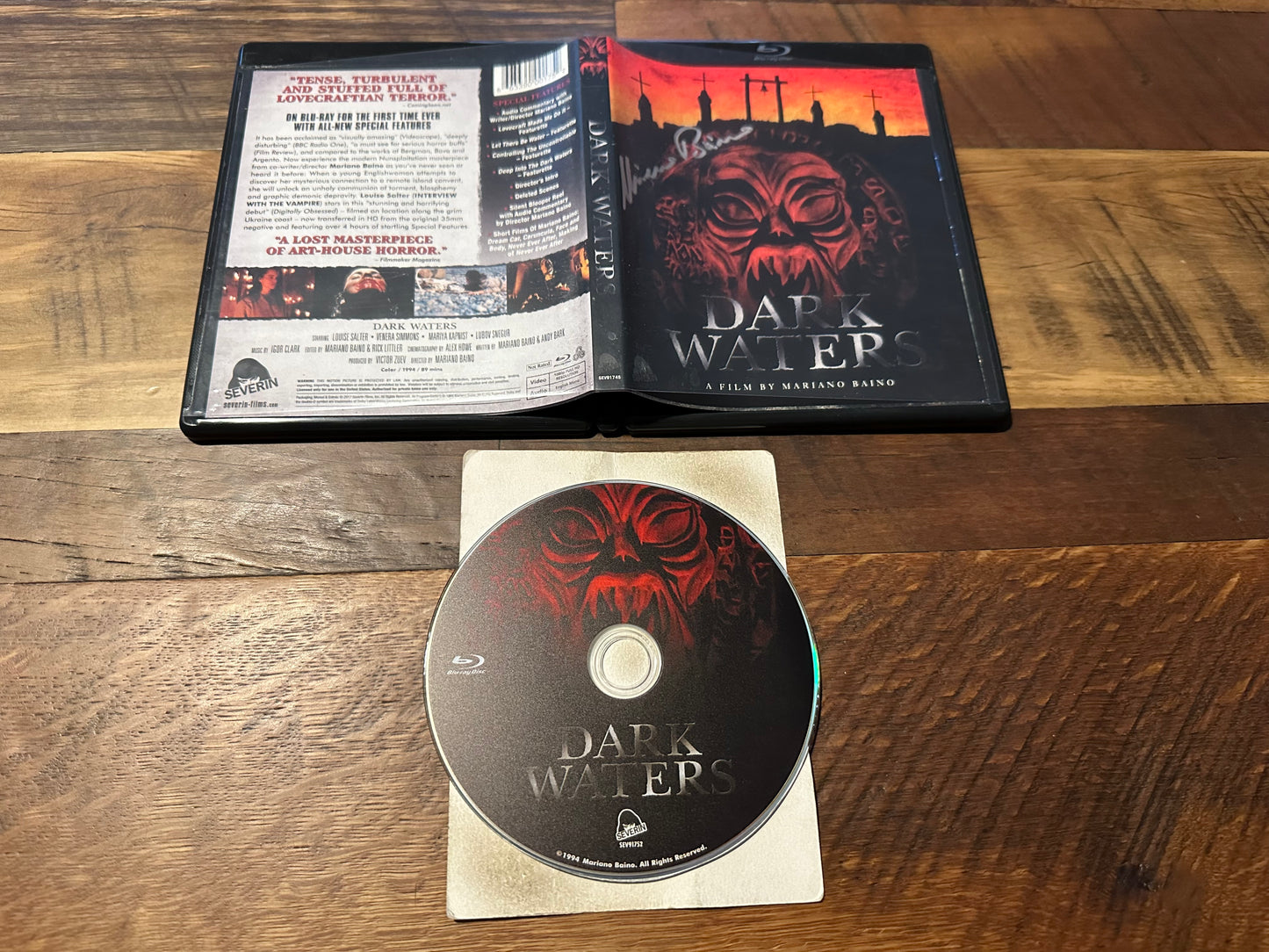 Dark Waters 1994 Blu ray-Severin Films-Rare Signed By Mariano Baino-