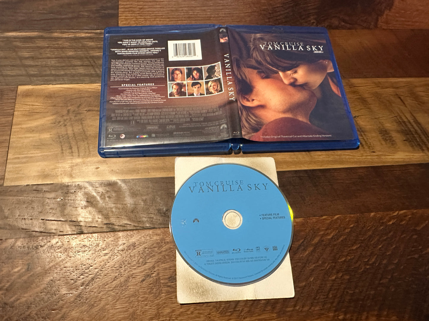 Vanilla Sky (Blu ray, Paramount, Tom Cruise 2001 Classic, Widescreen)