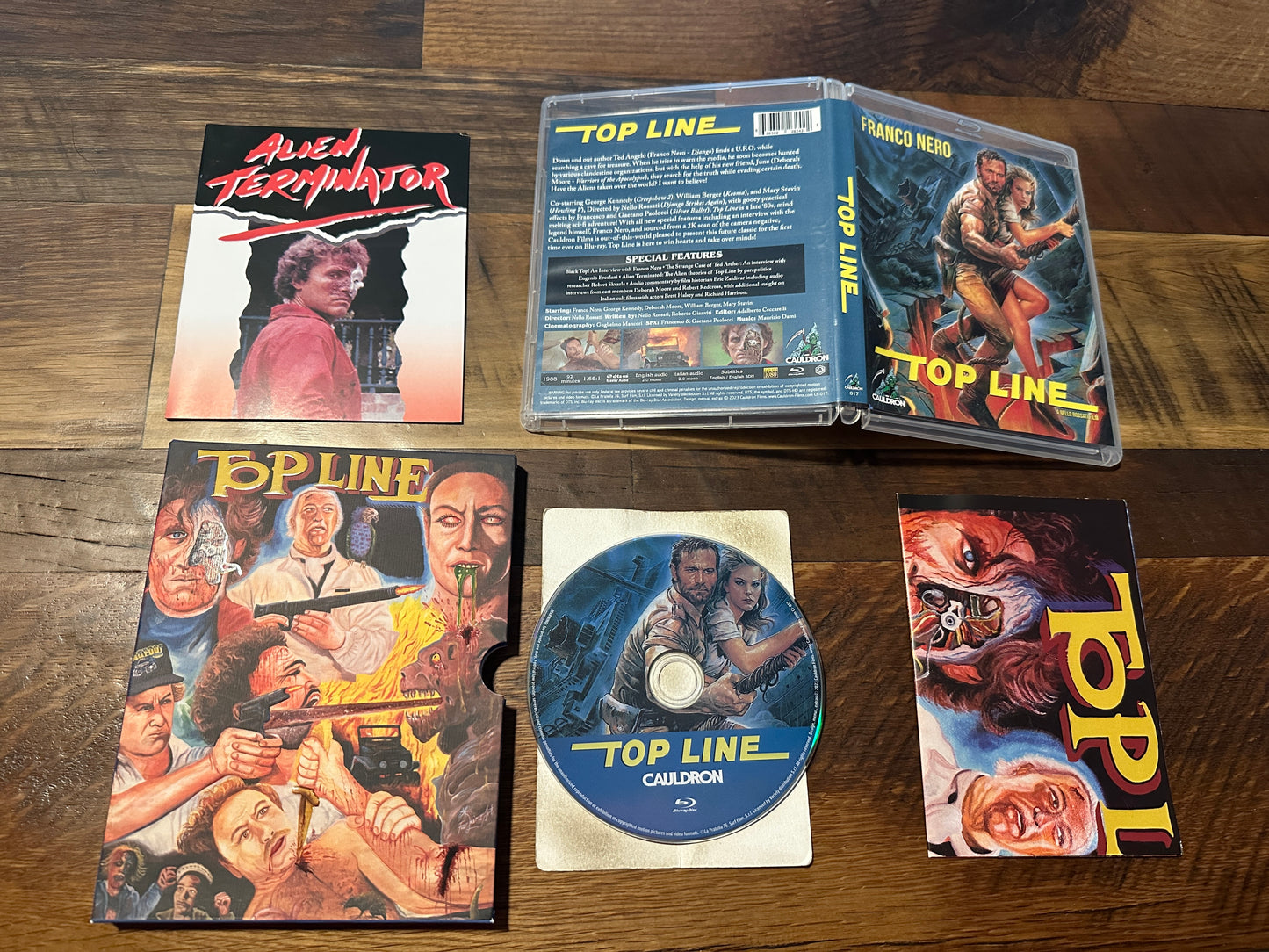 Top line (Blu ray, Cauldron Films, Slipcase, 80’s Classic, Franco Nero)