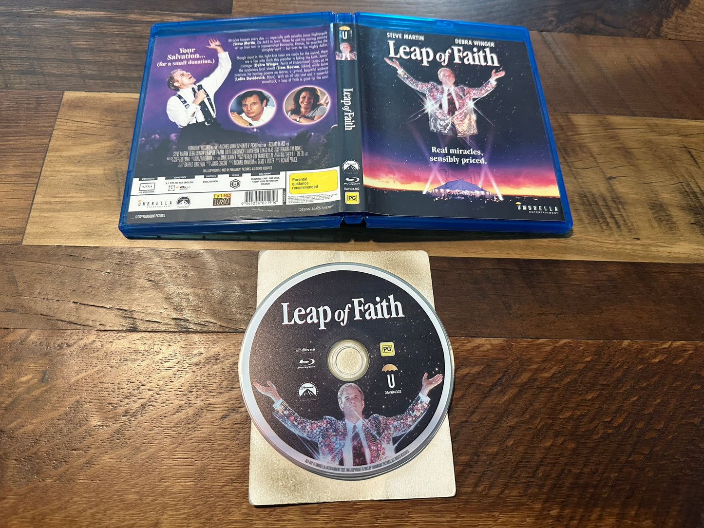 Leap Of Faith Blu ray-Umbrella Entertainment -Region B-Steve Martin Classic