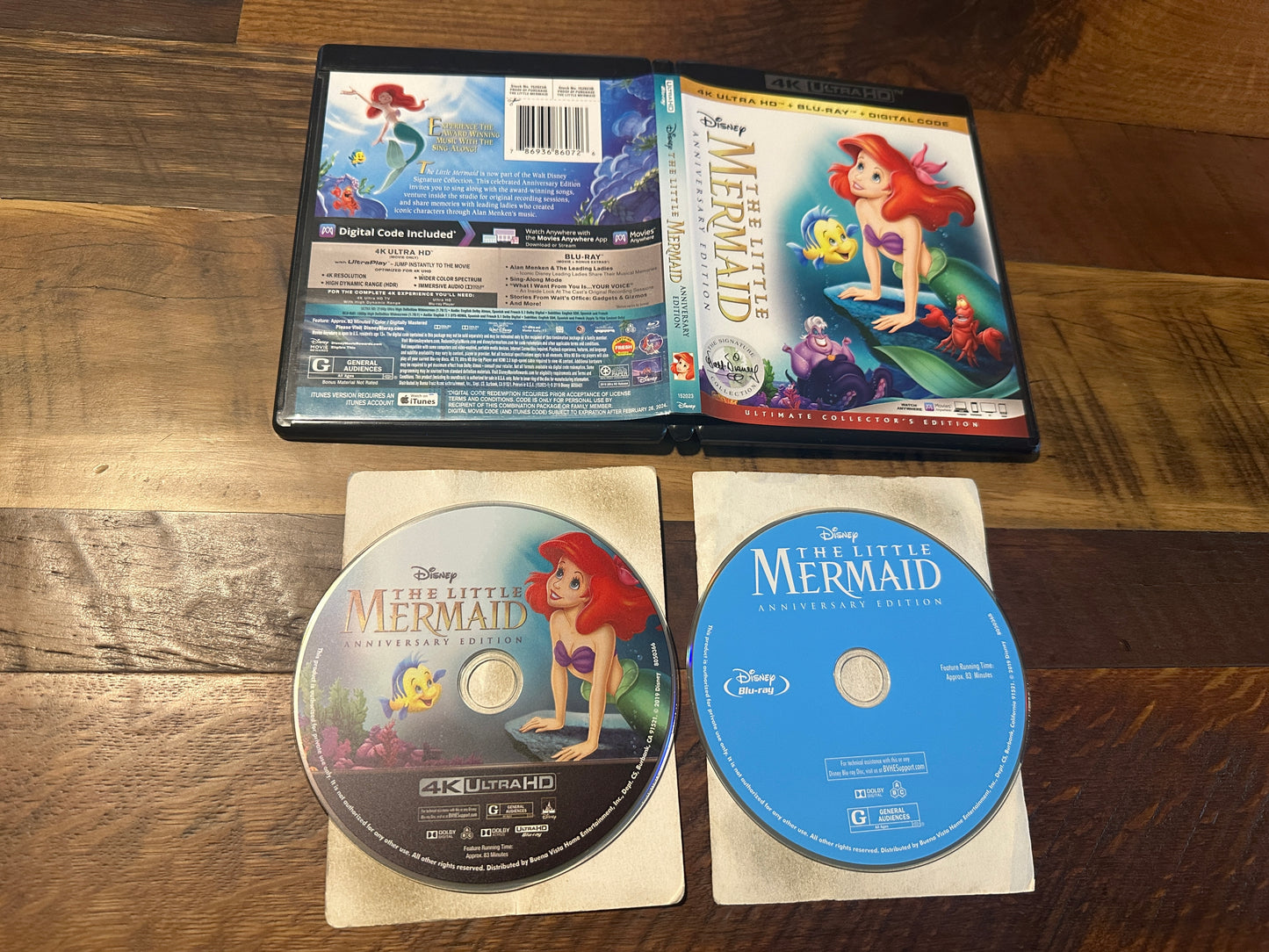 The Little Mermaid 4K Ultra HD/ Blu ray-Anniversary Ed-Disney-No Ditigal