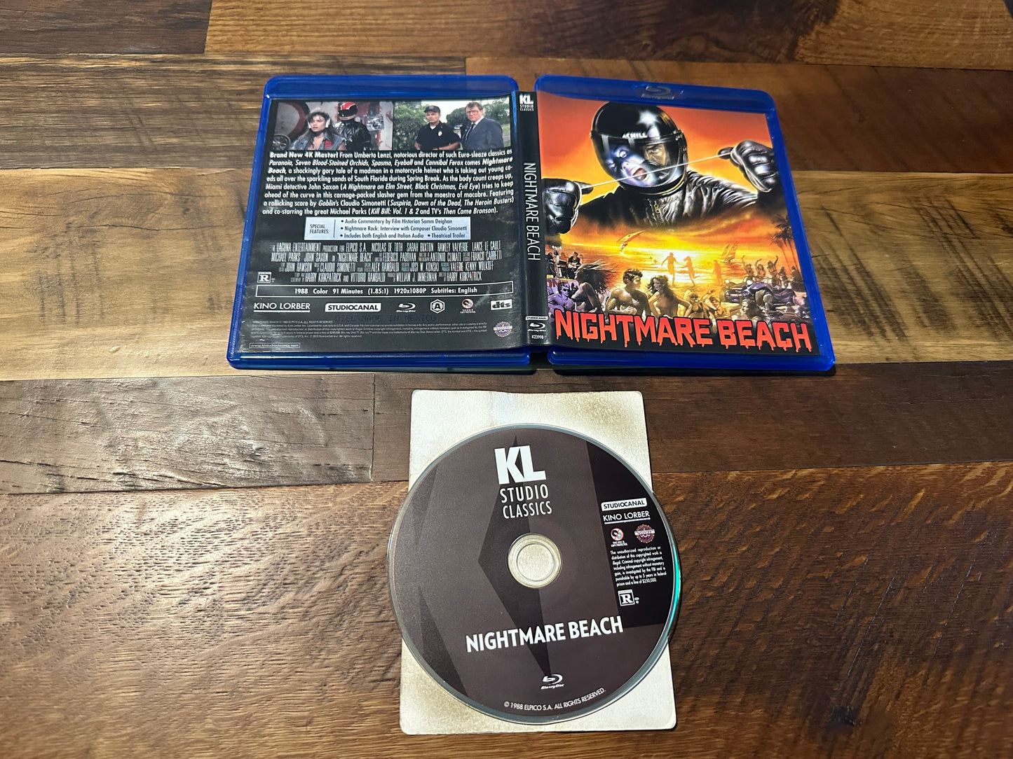 Nightmare Beach Blu ray-Kino Lorber-80’s John Saxon Classic-