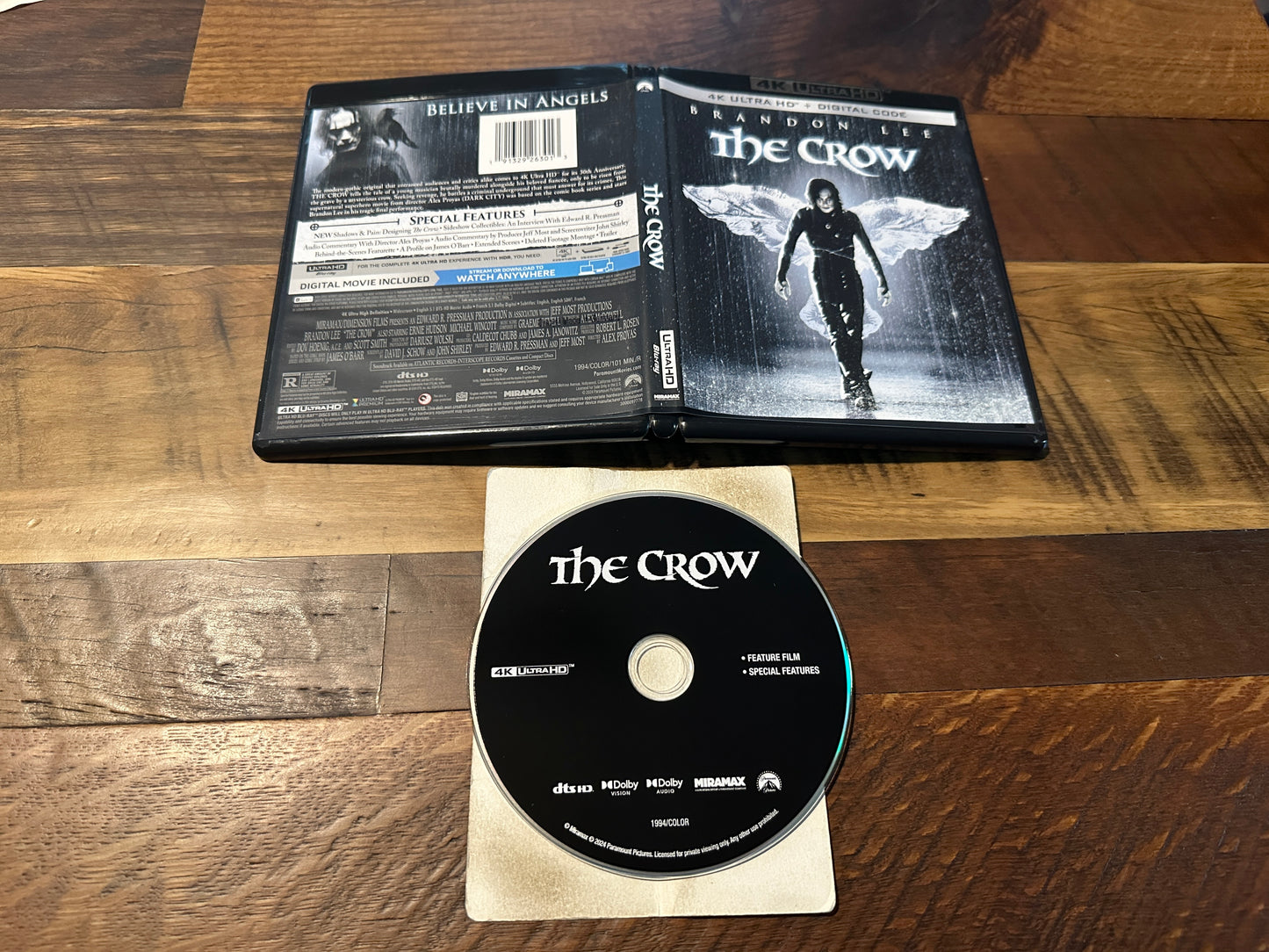 The Crow 4K Ultra HD-Paramount-Brandon Lee Classic-No Digital