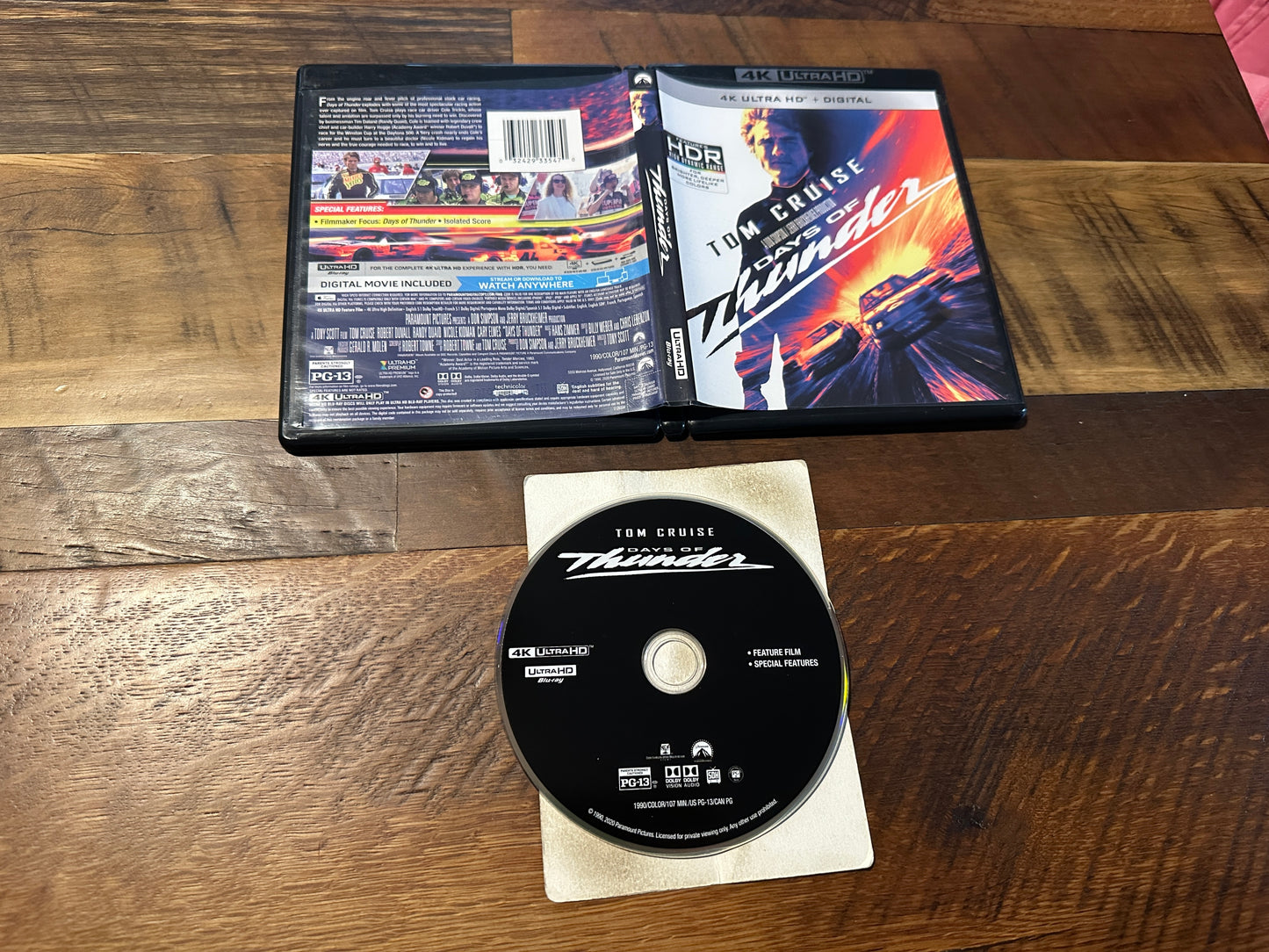 Days Of Thunder (4K Ultra HD, Paramount, Tom Cruise, No Digital)