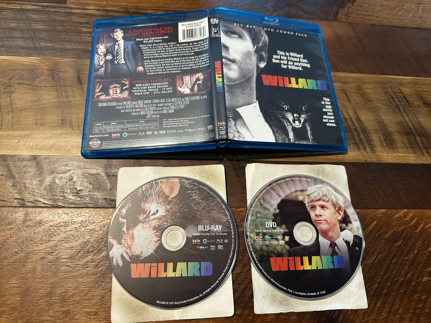 Willard 1971 (Blu ray/DVD, Scream Factory, 2 Disc, Classic Horror)