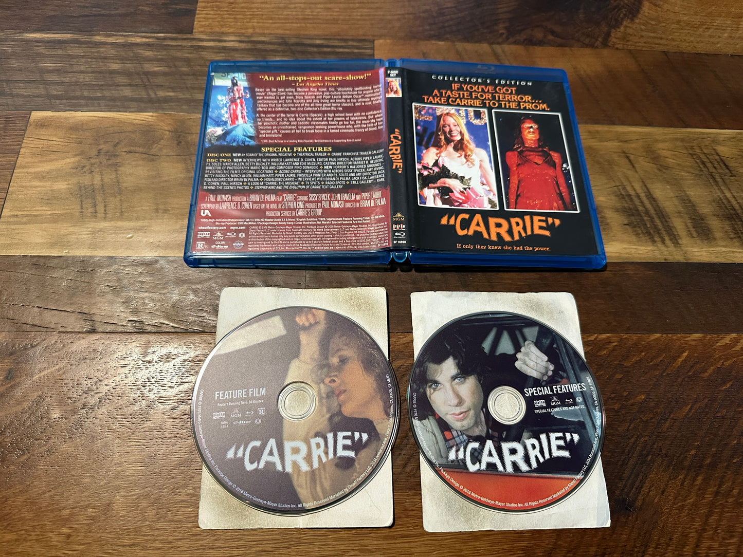 Carrie Blu ray, Scream Factory, Collector’s Ed, 2 Disc, 70’s Horror Classic)