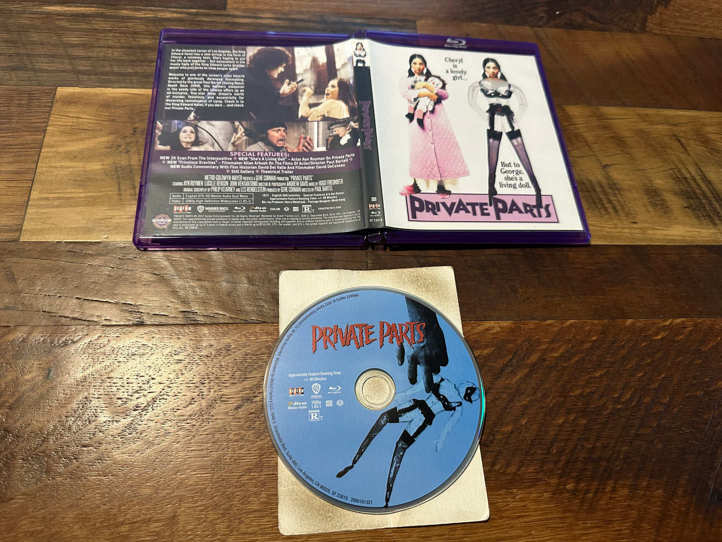 Private Parts 1972 (Blu ray, Scream Factory, Classic, Widescreen)