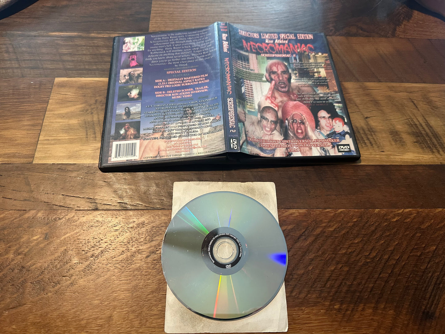 Necromaniac Schizophreniac 2 DVD-Directors Limited Ed-90’s Extreme Horror