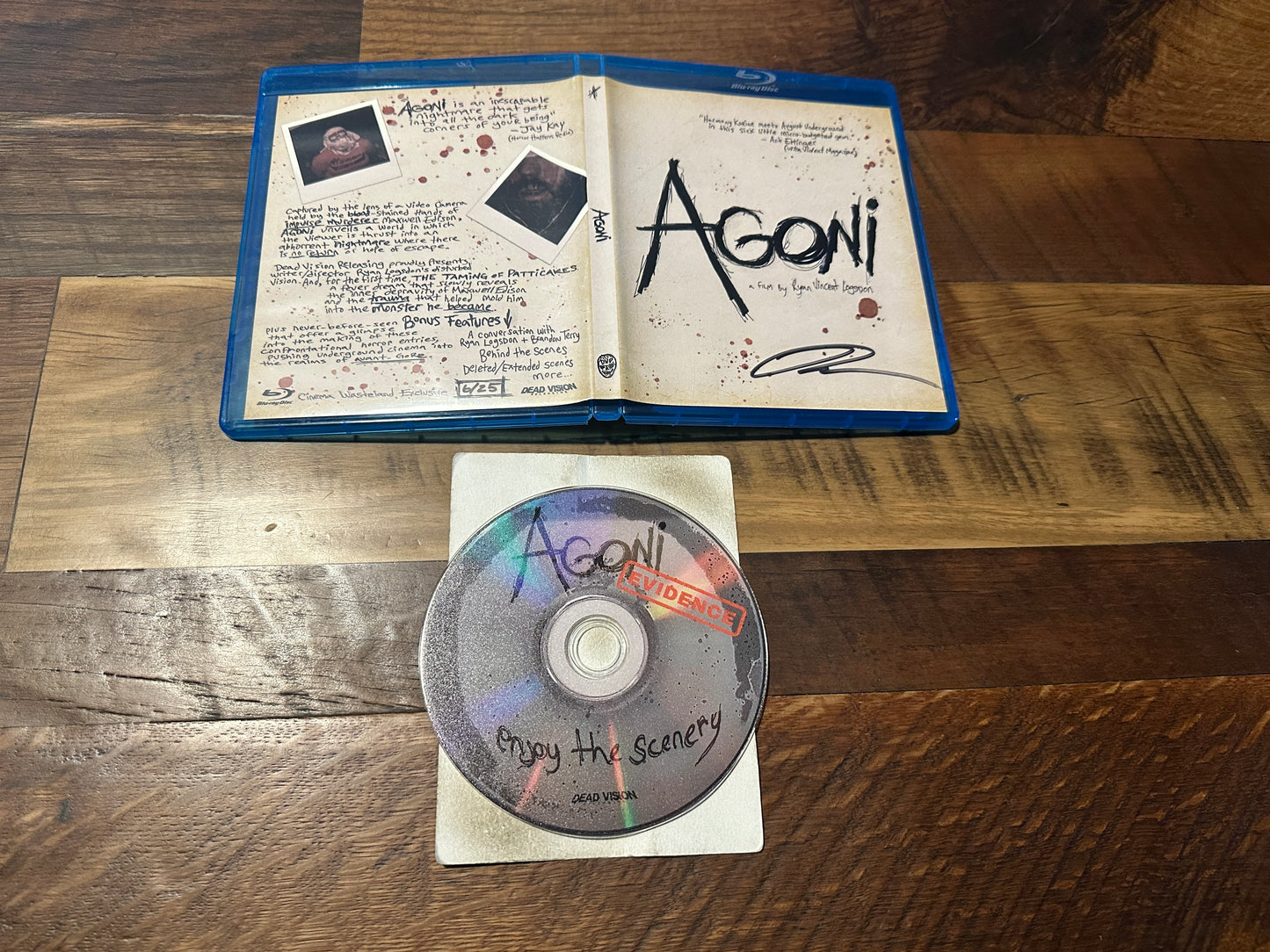 Agoni Blu ray*Dead Vision*Convention Exclusive*Only 25 Made*Signed*